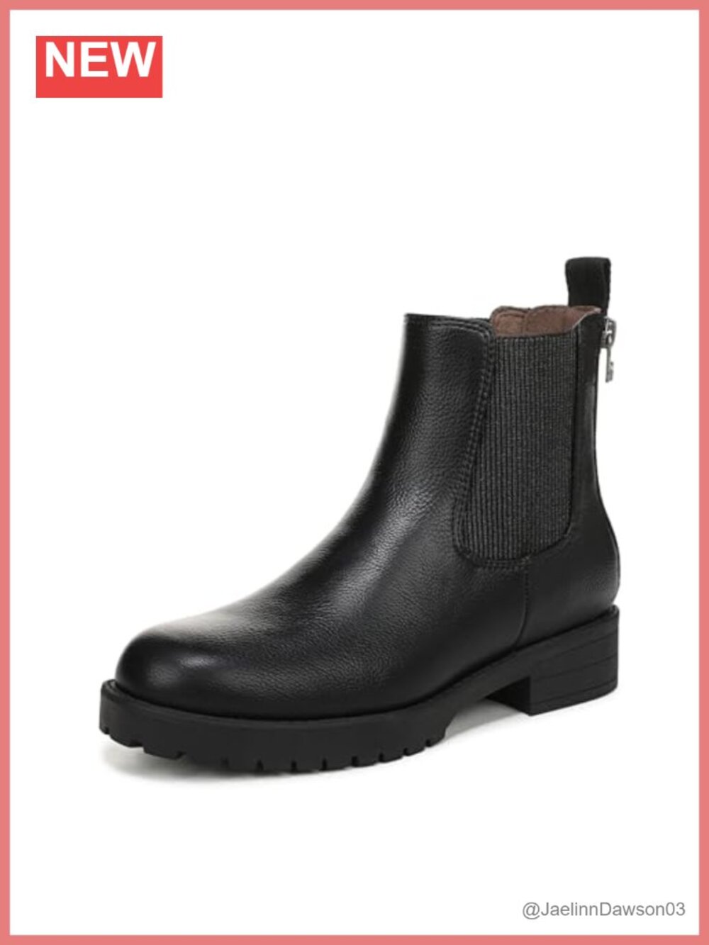 Vegan Faux Leather Ankle Bootie with Back Zipper and Lug Sole